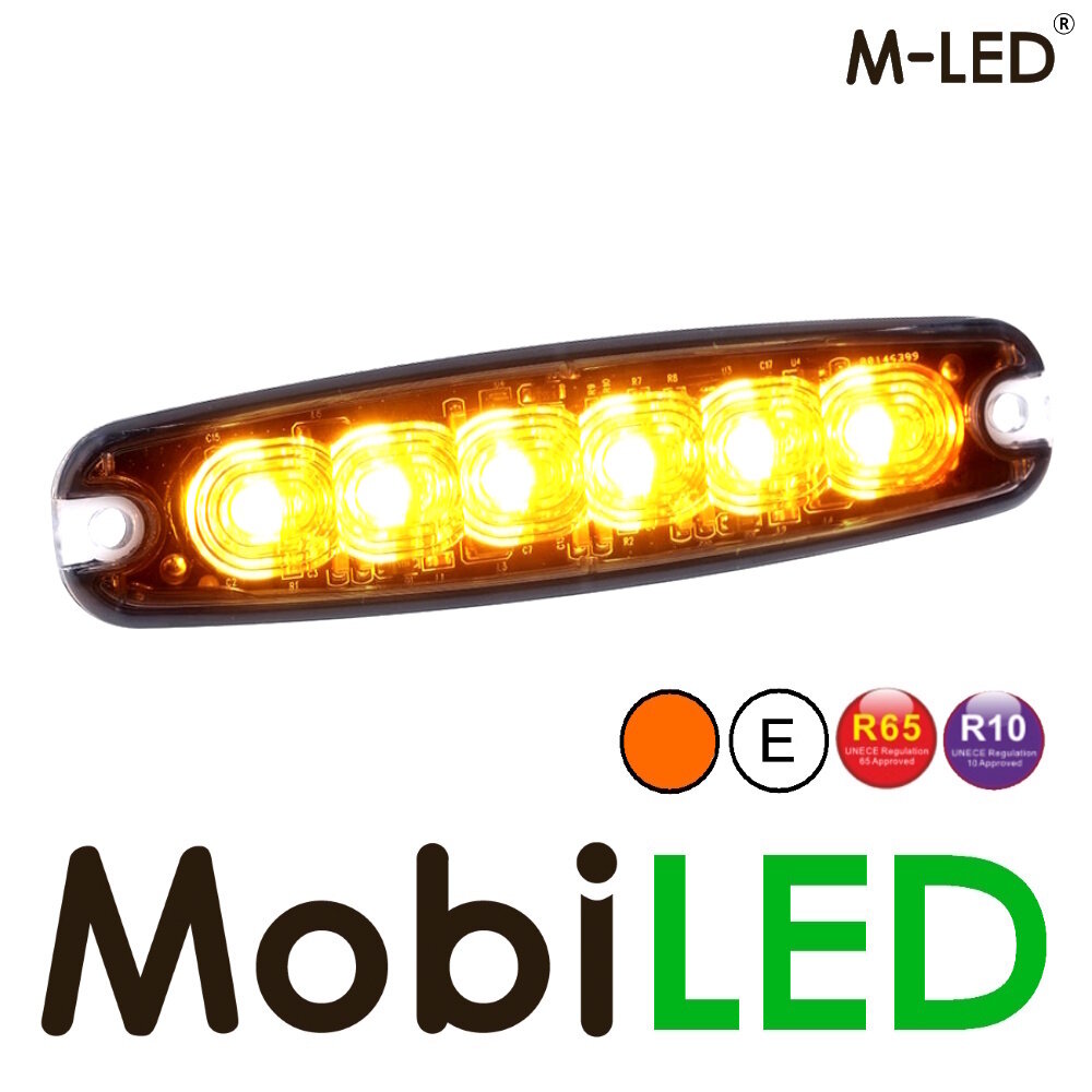 M-LED M-LED Super thin flasher 6 LEDs amber 5m E-mark M-LED M-LED Super thin flasher 6 LEDs amber 5m E-mark