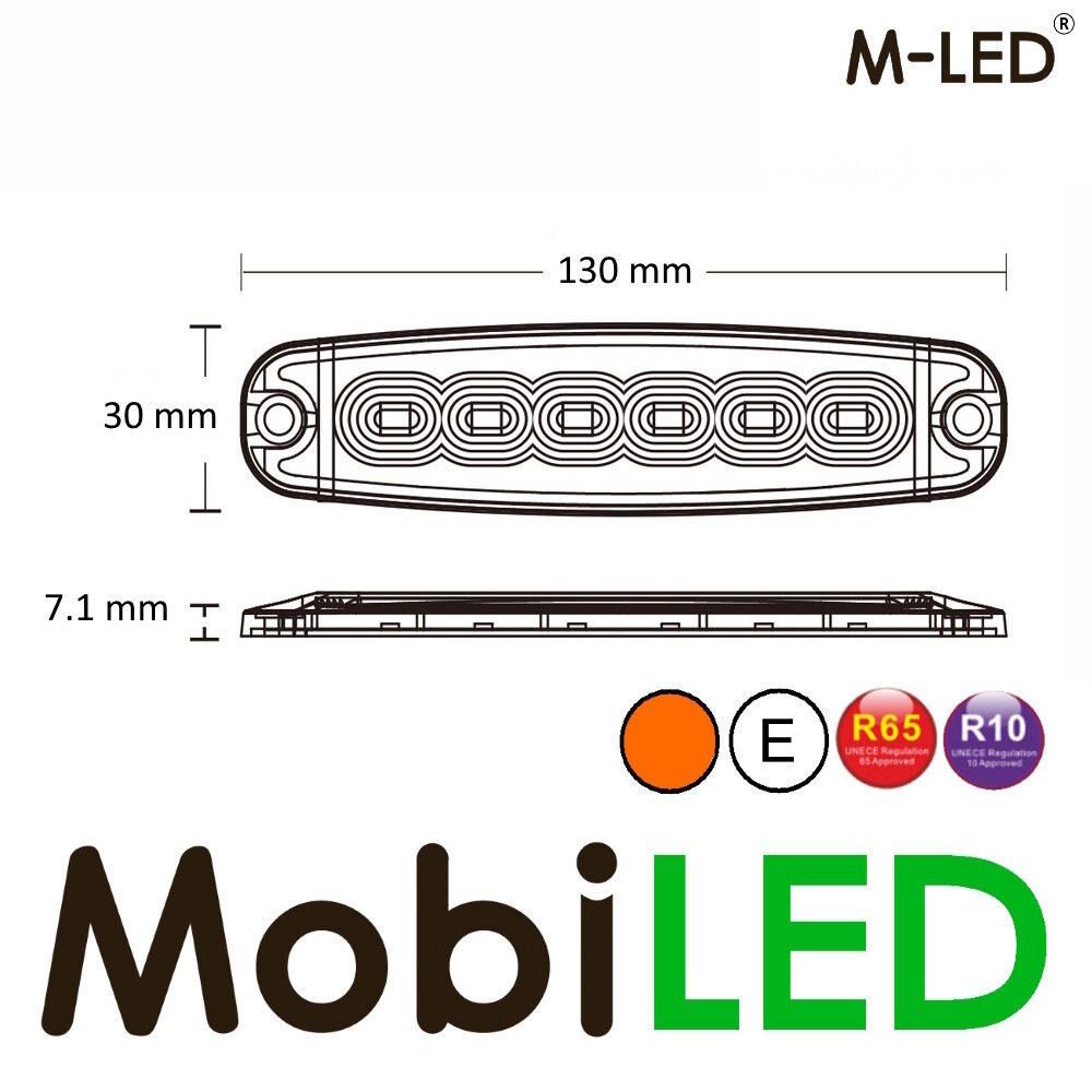 M-LED M-LED Flash super mince 6 LED ambre 5m E-marque
