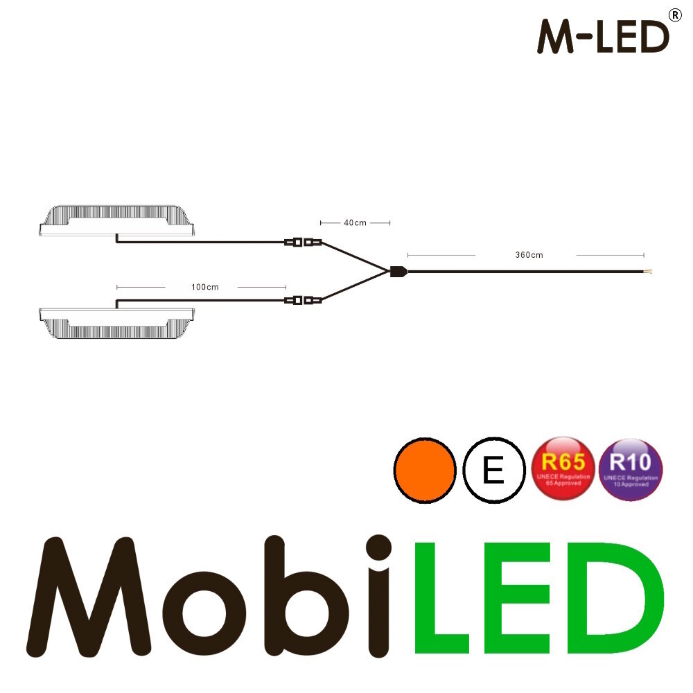 M-LED M-LED 2 Flashes super mince 6 LED ambre avec boîte de jonction E-marque M-LED M-LED 2 Flashes super mince 6 LED ambre avec boîte de jonction E-marque