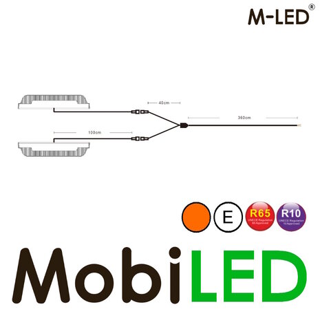 M-LED M-LED 2 Flashes super mince 6 LED ambre avec boîte de jonction E-marque M-LED M-LED 2 Flashes super mince 6 LED ambre avec boîte de jonction E-marque