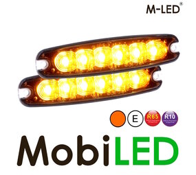 M-LED 2 Flashes super mince 6 LED avec boîte de jonction ambre M-LED 2 Flashes super mince 6 LED avec boîte de jonction ambre