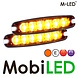 M-LED M-LED 2 Flashes super mince 6 LED ambre avec boîte de jonction E-marque M-LED M-LED 2 Flashes super mince 6 LED ambre avec boîte de jonction E-marque