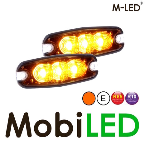 M-LED M-LED 2 Super thin amber flashers 3 LEDs with junction box E-mark M-LED M-LED 2 Super thin amber flashers 3 LEDs with junction box E-mark