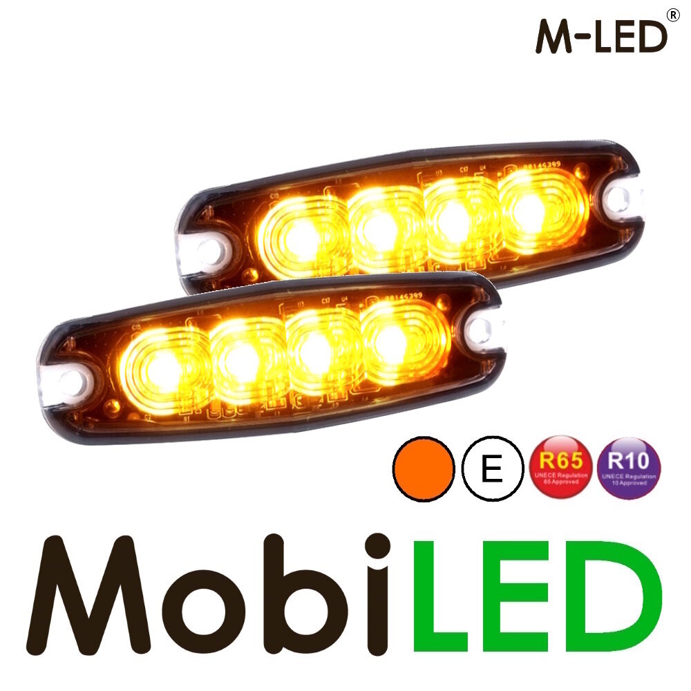 M-LED M-LED 2 Super thin flashers 4 LEDs amber with junction box E-mark M-LED M-LED 2 Super thin flashers 4 LEDs amber with junction box E-mark