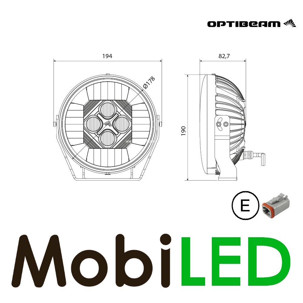 Optibeam Optibeam SE7EN 7 inch E-mark Optibeam Optibeam SE7EN 7 inch E-mark