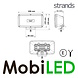 Strands Strands IZE LED OG REX spotlight warm amber/white position light E-mark