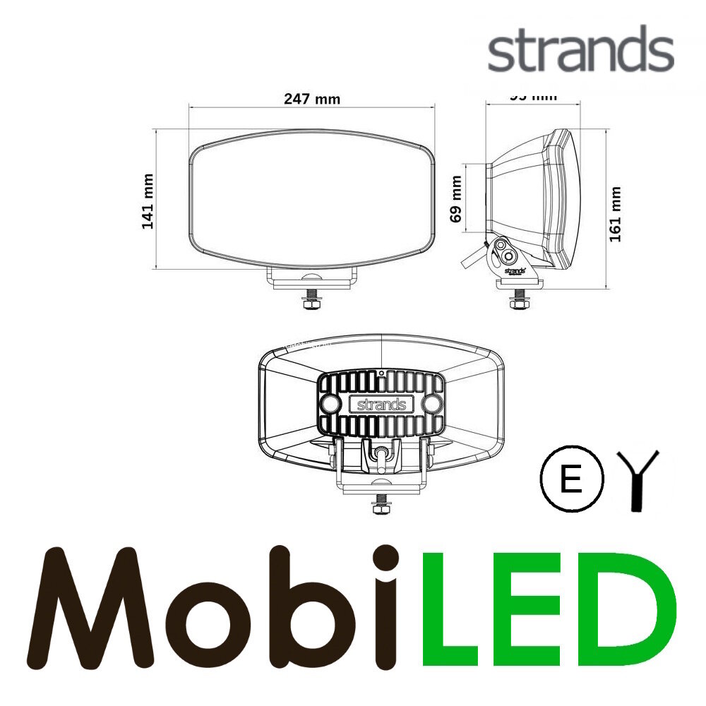 Strands Strands IZE LED OG projecteur loin feu de position ambre/blanc chaud ovale E-marque Strands Strands IZE LED OG projecteur loin feu de position ambre/blanc chaud ovale E-marque