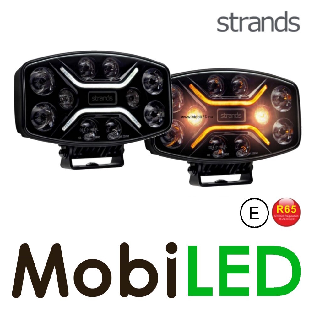 Strands Strands Dark Knight Insane met amber/wit positielicht en flitser 9 inch E-keur Strands Strands Dark Knight Insane met amber/wit positielicht en flitser 9 inch E-keur