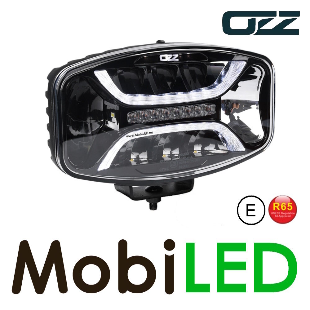 OZZ OZZ ovale verstraler met positielicht en flitser Zwart E-keur OZZ OZZ ovale verstraler met positielicht en flitser Zwart E-keur