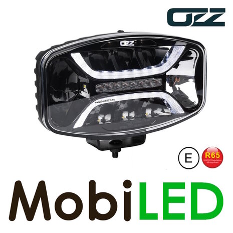 OZZ OZZ ovale verstraler met positielicht en flitser Zwart E-keur OZZ OZZ ovale verstraler met positielicht en flitser Zwart E-keur