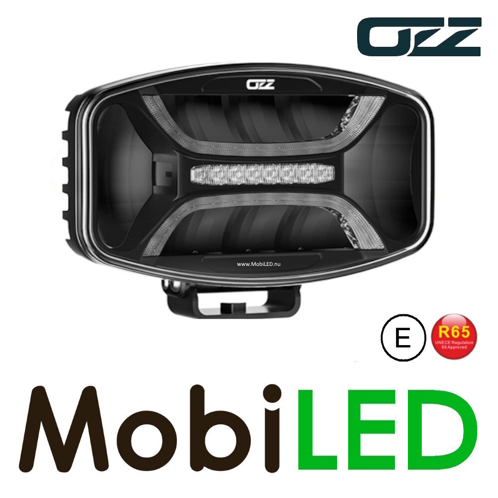 OZZ OZZ ovale verstraler met positielicht en flitser Zwart E-keur OZZ OZZ ovale verstraler met positielicht en flitser Zwart E-keur