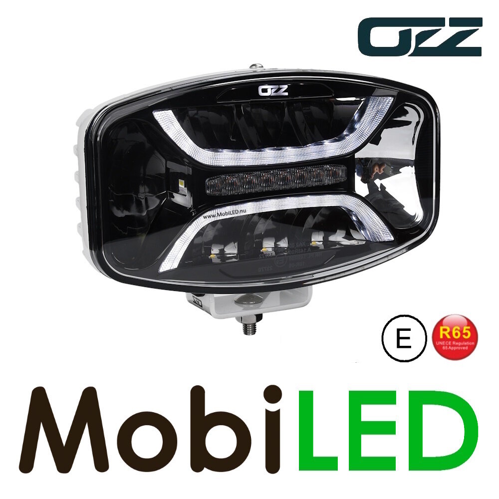 OZZ OZZ Projecteur ovale avec feu de position et flash Blanc E-marque