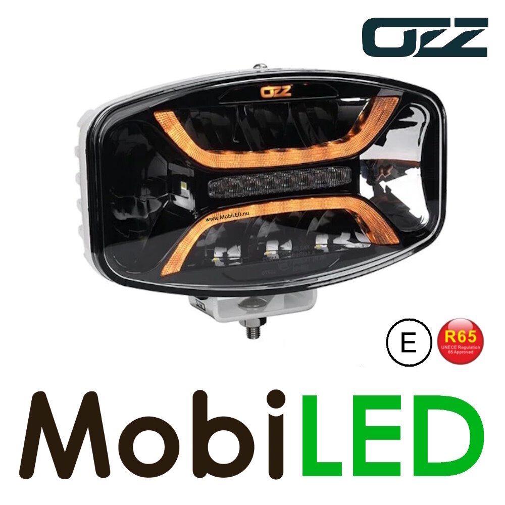 OZZ OZZ Oval spotlight with position light and flash White E-mark