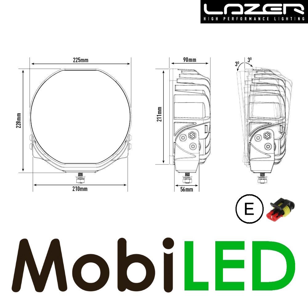 LAZER Lazer Sentinel Highline White 9 inch 130W E-mark LAZER Lazer Sentinel Highline White 9 inch 130W E-mark