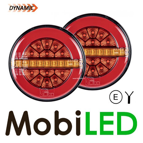 Set dynamic round rear lights neon look "Hamburger" E-mark