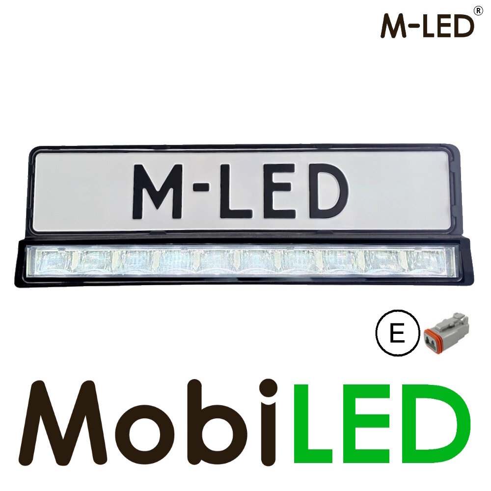 M-LED M-LED kentekenplaathouder met ledbar en amber/wit positielicht M-LED M-LED kentekenplaathouder met ledbar en amber/wit positielicht