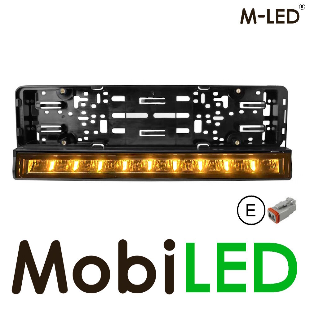 M-LED M-LED kentekenplaathouder met ledbar en amber/wit positielicht M-LED M-LED kentekenplaathouder met ledbar en amber/wit positielicht