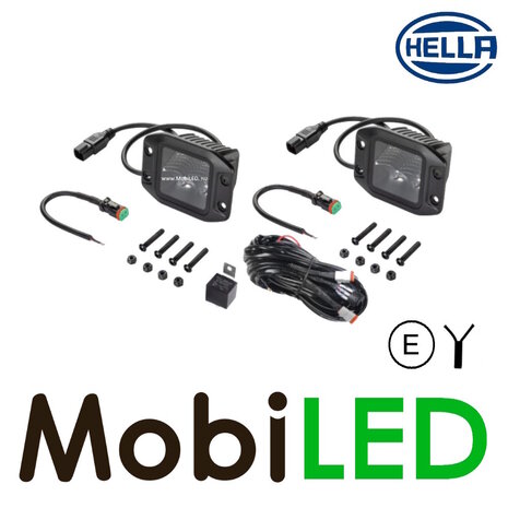 Hella Hella floodlight Cube Kit 3.2"/8 cm 40 watts flush mount E-mark