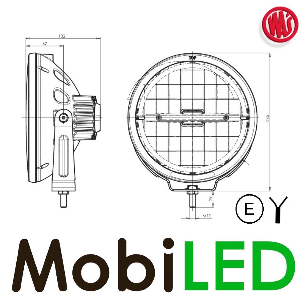 WAS WAS Projecteur loin 50W avec anneau E-marque WAS WAS Projecteur loin 50W avec anneau E-marque