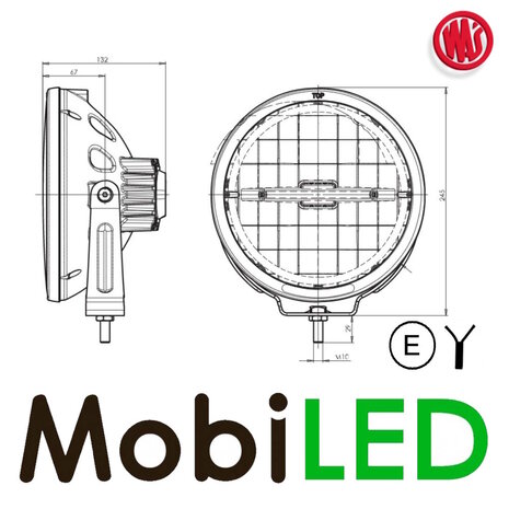 WAS WAS Projecteur loin 50W avec anneau E-marque WAS WAS Projecteur loin 50W avec anneau E-marque