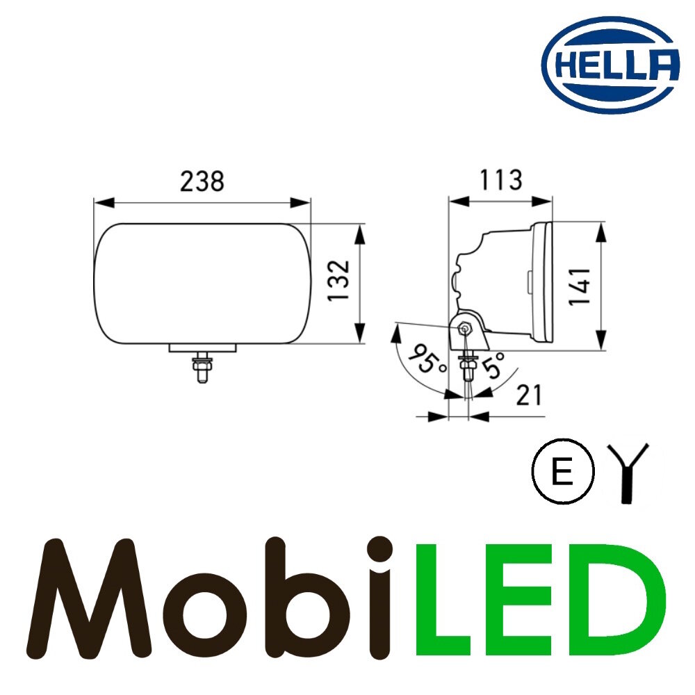 Hella Hella Jumbo spotlight position light hanging E-mark Hella Hella Jumbo spotlight position light hanging E-mark
