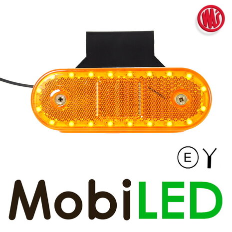 WAS WAS Zijmarkering multifunctionele lamp amber NEON look E-keur WAS WAS Zijmarkering multifunctionele lamp amber NEON look E-keur