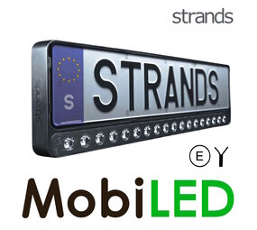 Strands Nuuk E-line license plate holder with LED bar black Strands Nuuk E-line license plate holder with LED bar black