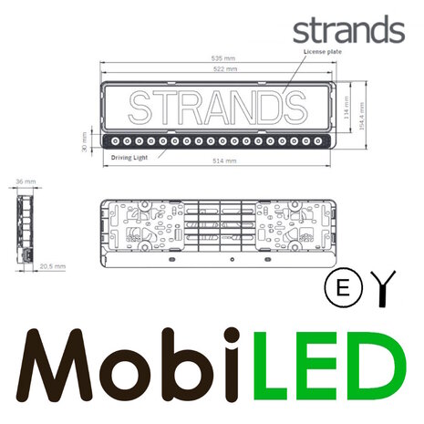 Strands Strands LED bar seamlessly integrated into the license plate holder Strands Strands LED bar seamlessly integrated into the license plate holder