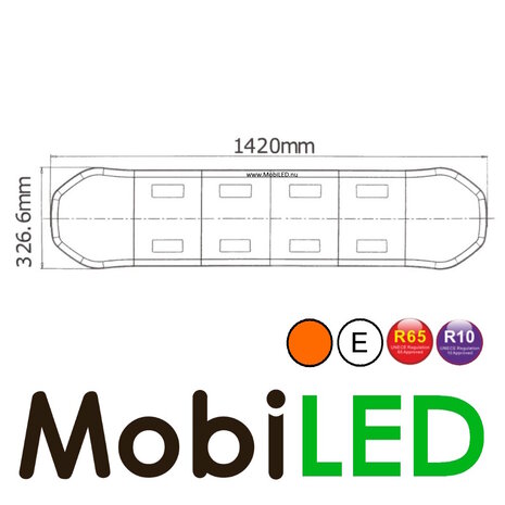 Flitsbalk 1420 192 watt Amber-Wit ECE R10-R65 Flitsbalk 1420 192 watt Amber-Wit ECE R10-R65