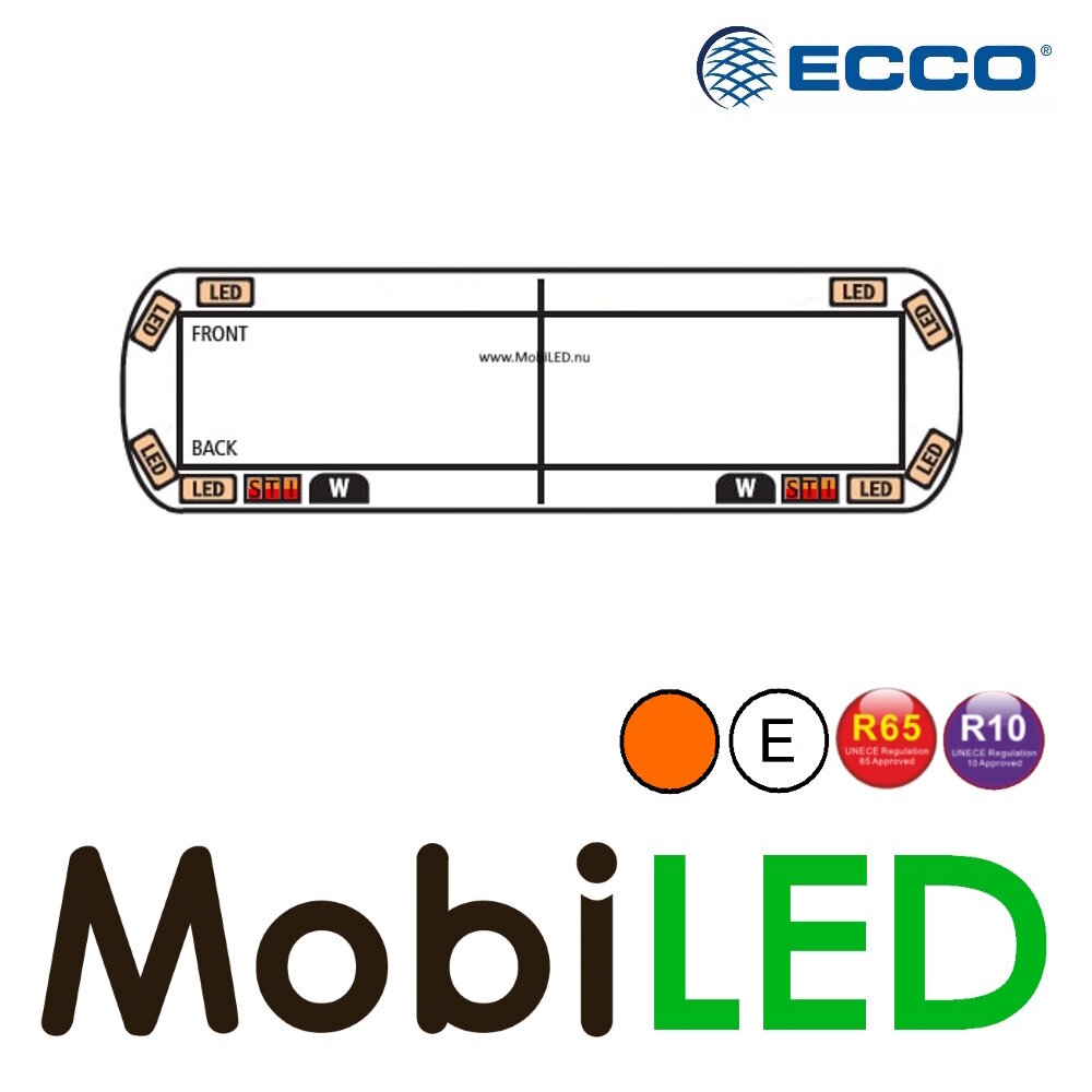 ECCO Série 12+ Barre flash 1219 mm 8 LED, 2 feux de travail et d'arrière ECCO Série 12+ Barre flash 1219 mm 8 LED, 2 feux de travail et d'arrière