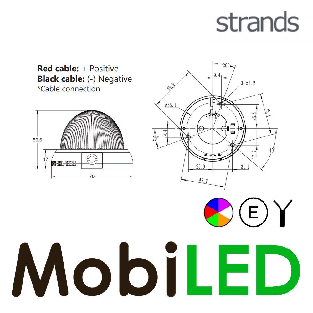 Strands Strands IZE LED Melon éclairage intérieur 6 modes de couleur E-marque Strands Strands IZE LED Melon éclairage intérieur 6 modes de couleur E-marque