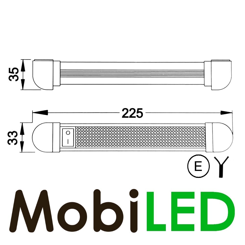 Luminaire d'intérieur inclinable en aluminium 225mm 12-24 volts Luminaire d'intérieur inclinable en aluminium 225mm 12-24 volts