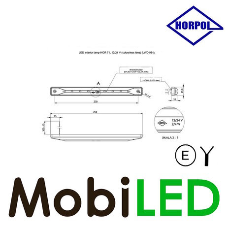 HORPOL Horpol Interior lighting clear 12-24 volts white 200 lumens E-mark HORPOL Horpol Interior lighting clear 12-24 volts white 200 lumens E-mark