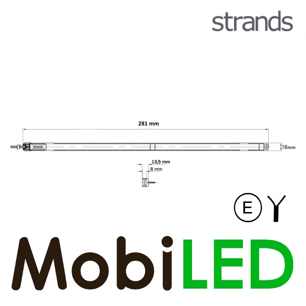 Strands Strands Unity Bande lumineuse intérieure 281 mm Blanc 12-24 volts E-marque Strands Strands Unity Bande lumineuse intérieure 281 mm Blanc 12-24 volts E-marque