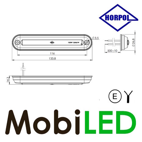 HORPOL Horpol Interieurverlichting opaal warm-wit 12-24 volt zonder schakelaar E-keur HORPOL Horpol Interieurverlichting opaal warm-wit 12-24 volt zonder schakelaar E-keur