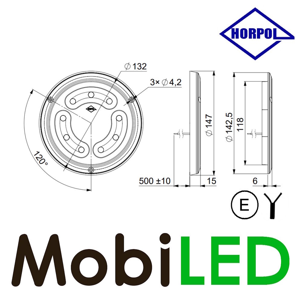 HORPOL Horpol Éclairage intérieur blanc avec détecteur de mouvement 12-24 volts E-marque