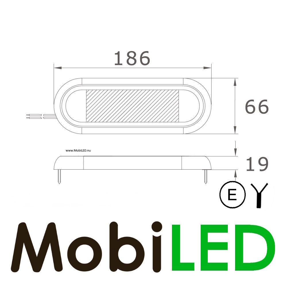 Interior light  white 10-30 volts oval without touch control