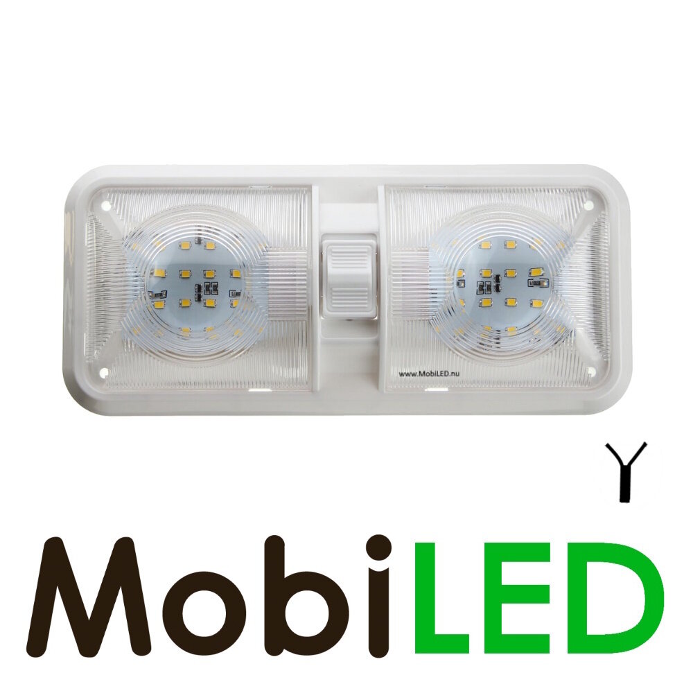 Dubbele interieurverlichting met schakelaar 12 volt Dubbele interieurverlichting met schakelaar 12 volt