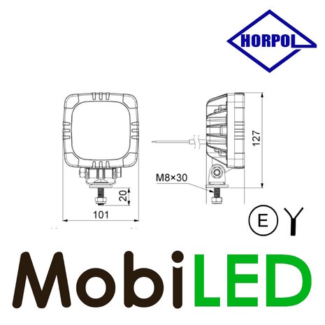 HORPOL Horpol Lampe de travail compacte 15 LED E-marque HORPOL Horpol Lampe de travail compacte 15 LED E-marque