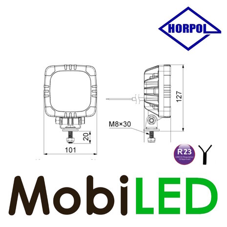 HORPOL Horpol Werklamp en achteruitrijlamp 15 leds E-keur HORPOL Horpol Werklamp en achteruitrijlamp 15 leds E-keur