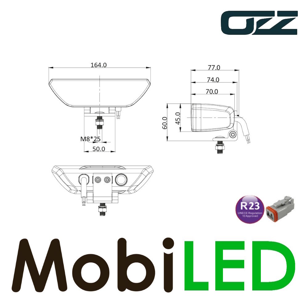 OZZ OZZ WR1 Werklamp 36W met achteruitrijlicht E-keur OZZ OZZ WR1 Werklamp 36W met achteruitrijlicht E-keur