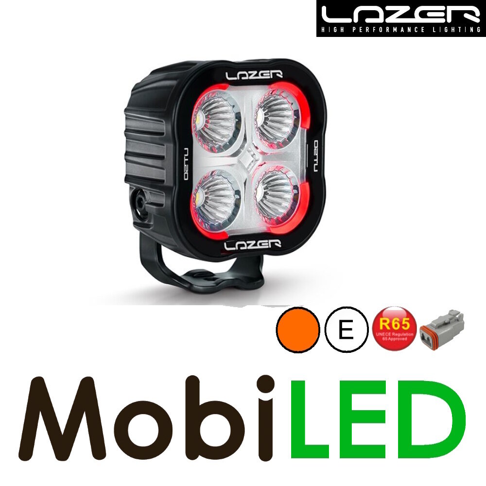 LAZER LAZER Utility lampe de travail 10 cm 50W avec feu arrière rouge et flash E-marque LAZER LAZER Utility lampe de travail 10 cm 50W avec feu arrière rouge et flash E-marque