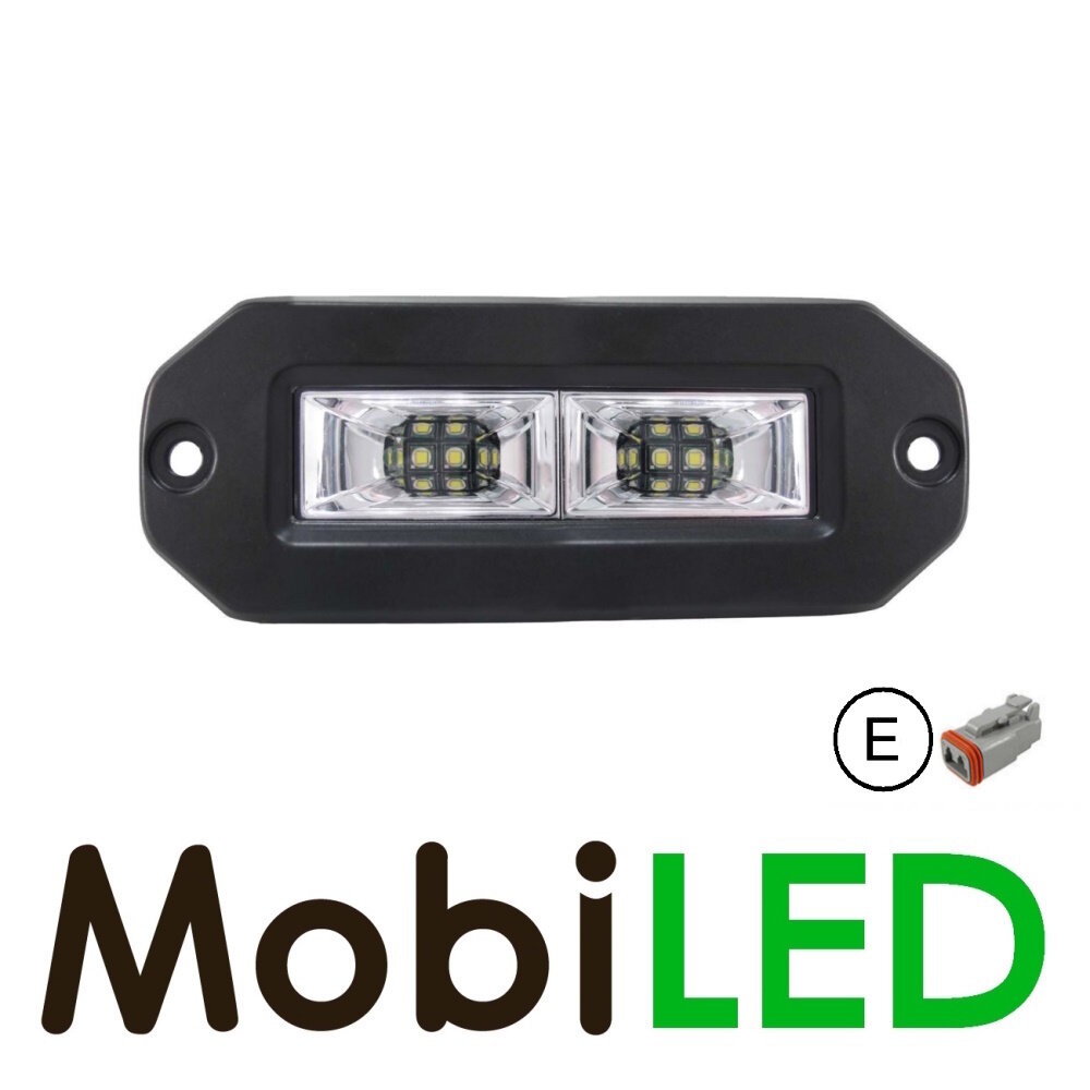 Werklamp dubbel 40W inbouw E-keur Werklamp dubbel 40W inbouw E-keur