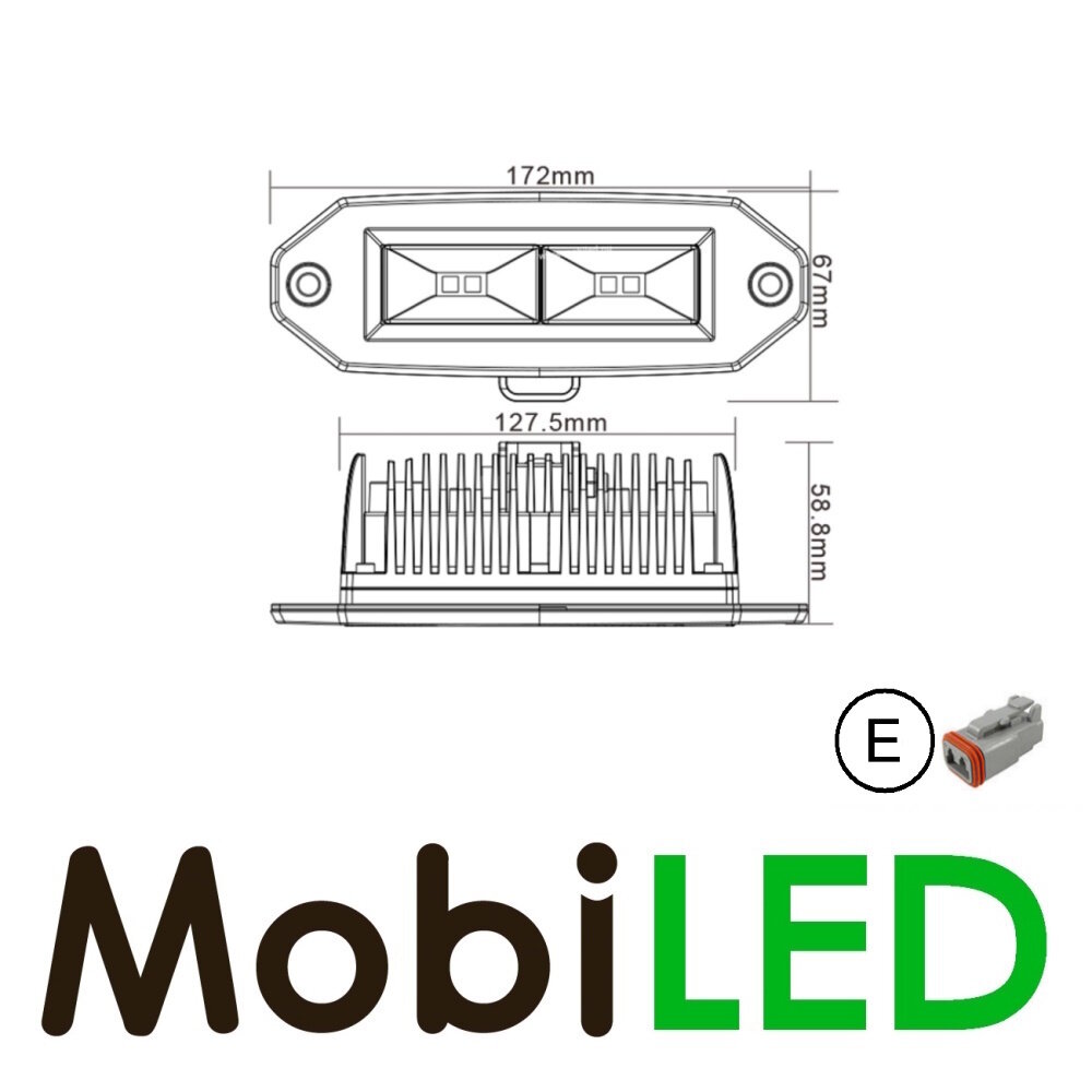Lampe de travail double 40W montage encastré E-marque Lampe de travail double 40W montage encastré E-marque