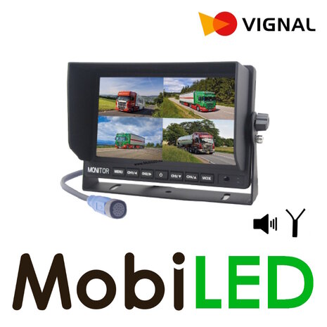 Vignal Vignal HD achteruitrijcamera-set bedraad quad view 7 inch (max 4 camera's) Vignal Vignal HD achteruitrijcamera-set bedraad quad view 7 inch (max 4 camera's)