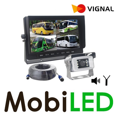 Vignal Vignal HD achteruitrij camera-set bedraad quad view 10 inch (max 4 camera's) Vignal Vignal HD achteruitrij camera-set bedraad quad view 10 inch (max 4 camera's)