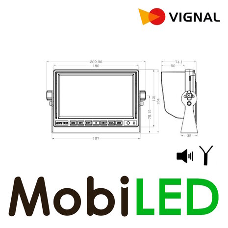 Vignal Vignal LCD screen wired 7 inches split screen Vignal Vignal LCD screen wired 7 inches split screen