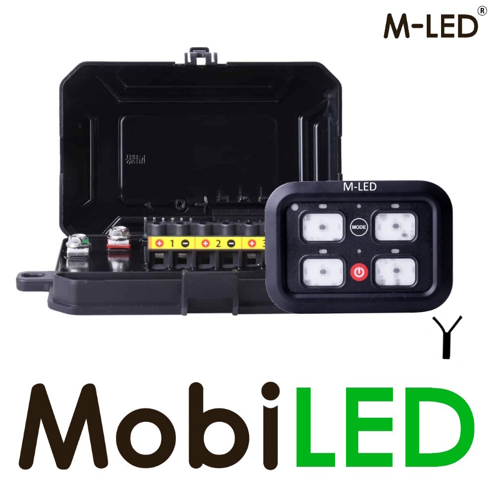 M-LED M-LED Bedieningspaneel met power unit 4 knops 12/24V M-LED M-LED Bedieningspaneel met power unit 4 knops 12/24V