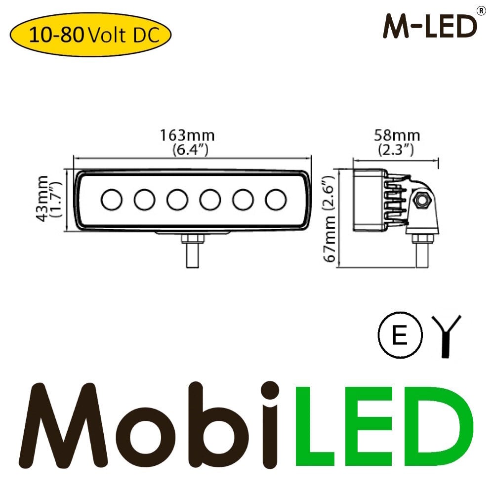 M-LED M-LED Werklamp Force serie 18W ECE R10 E-keur M-LED M-LED Werklamp Force serie 18W ECE R10 E-keur
