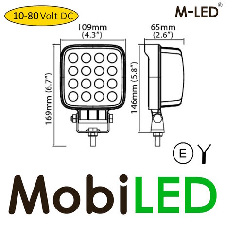 M-LED M-LED Lampe de travail 48W 12-80 V câble 2 m E-marque